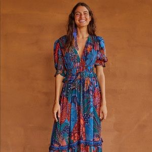 FARM Rio - COOL LEOPARD RUFFLED MAXI DRESS
